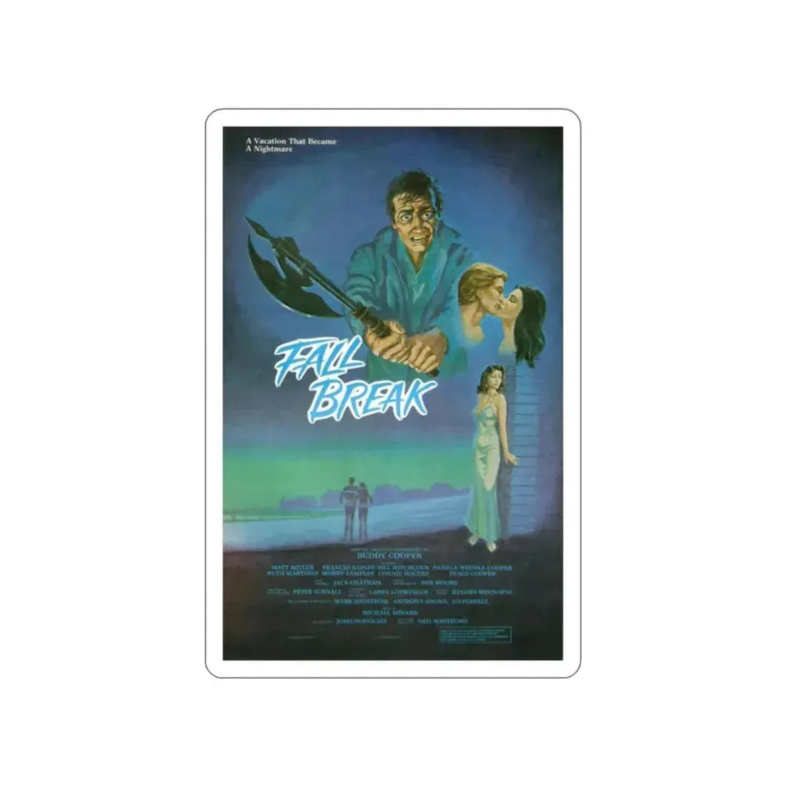 FALL BREAK (THE MUTILATOR) 1984 Movie Poster STICKER Vinyl Die-Cut Decal 2 Inch - The Sticker Space