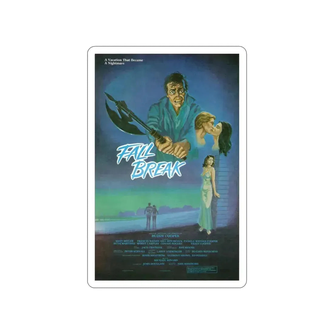 FALL BREAK (THE MUTILATOR) 1984 Movie Poster STICKER Vinyl Die-Cut Decal 3 Inch - The Sticker Space
