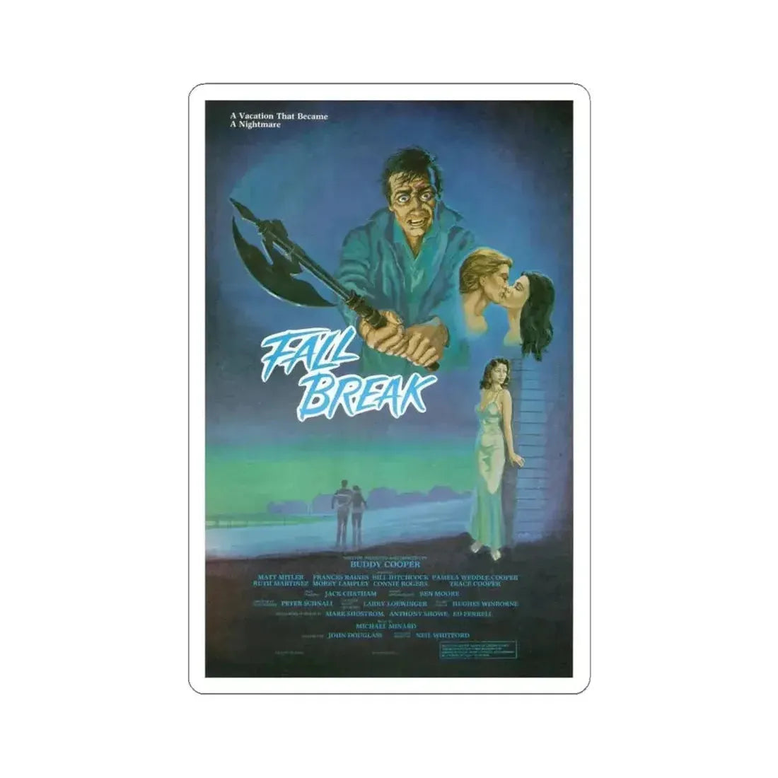 FALL BREAK (THE MUTILATOR) 1984 Movie Poster - STICKER Vinyl Kiss-Cut Decal 6 Inch White - The Sticker Space