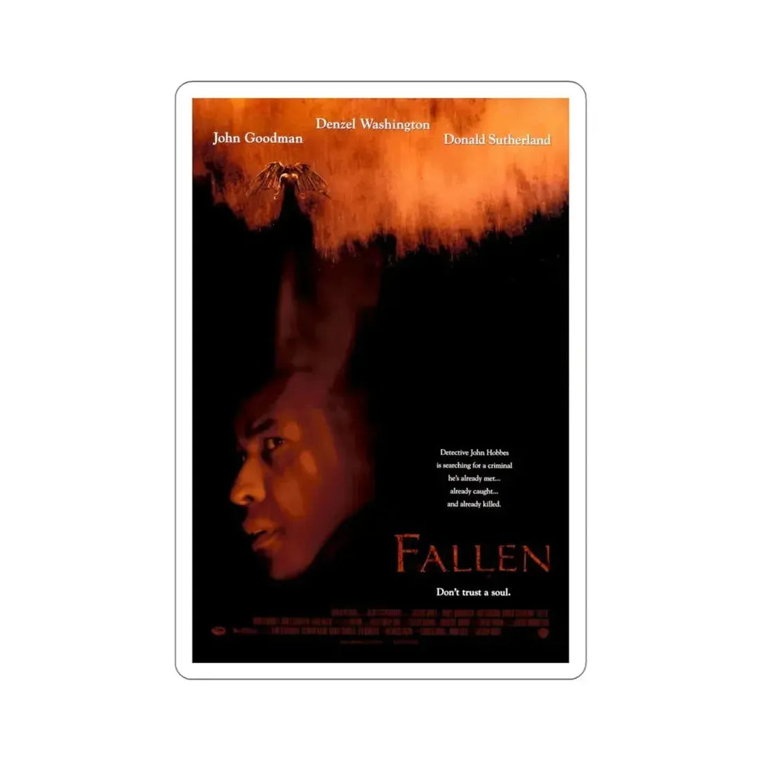 Fallen 1998 Movie Poster STICKER Vinyl Die-Cut Decal 6 Inch - The Sticker Space