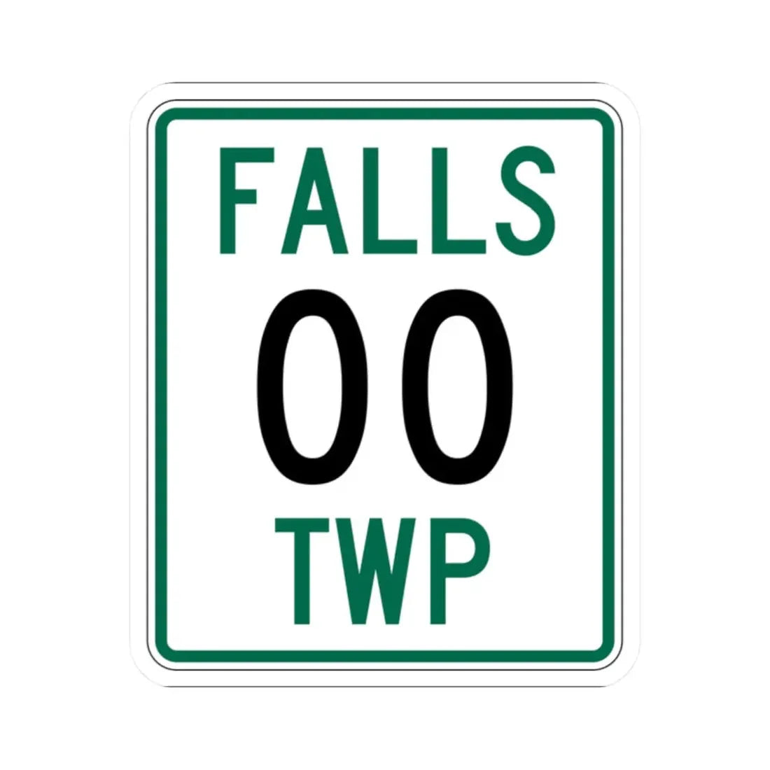 Falls Township Hocking County Ohio route shield template (Ohio) (Road Sign) STICKER Vinyl Kiss-Cut Decal 2 Inch White - The Sticker Space