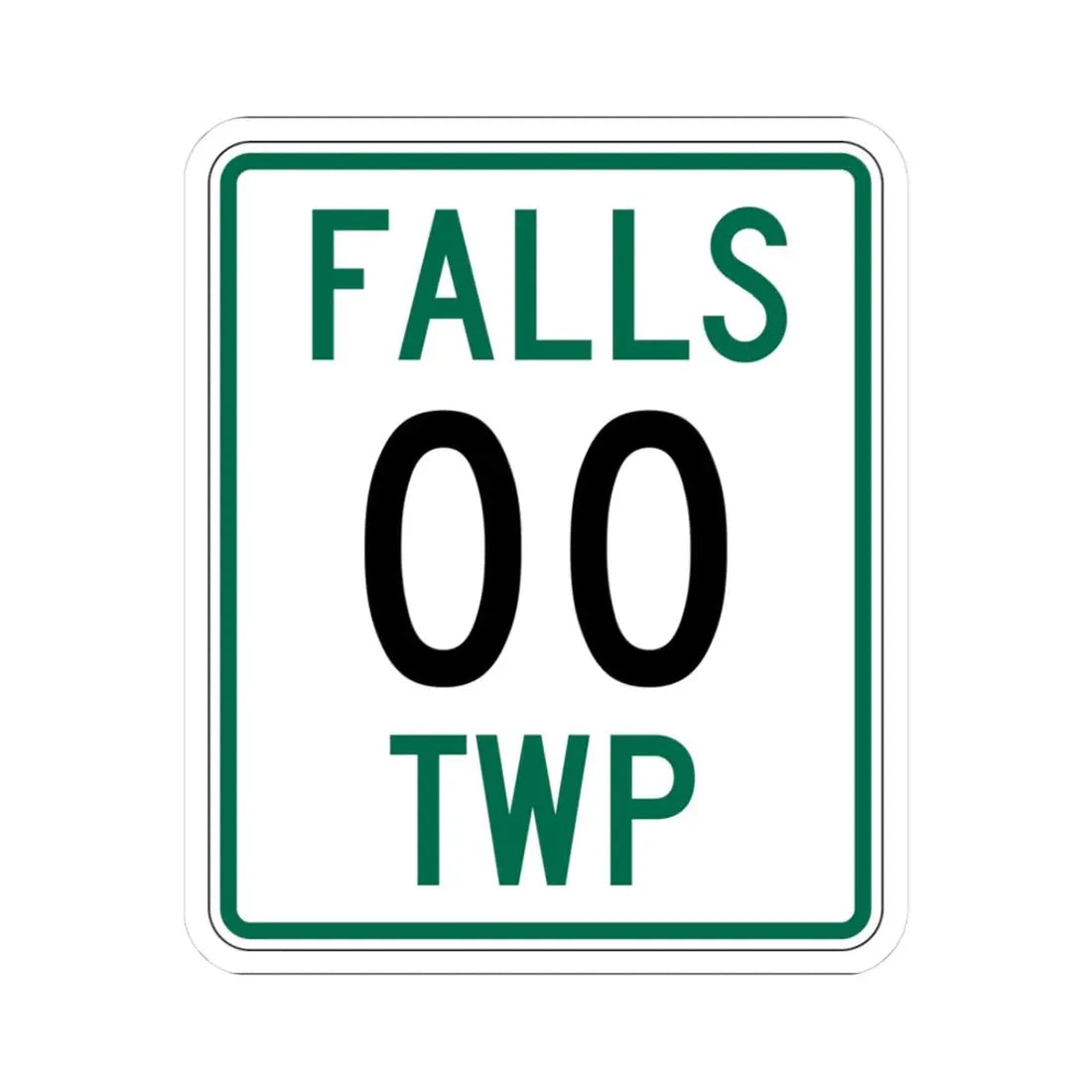 Falls Township Hocking County Ohio route shield template (Ohio) (Road Sign) STICKER Vinyl Kiss-Cut Decal 3 Inch White - The Sticker Space