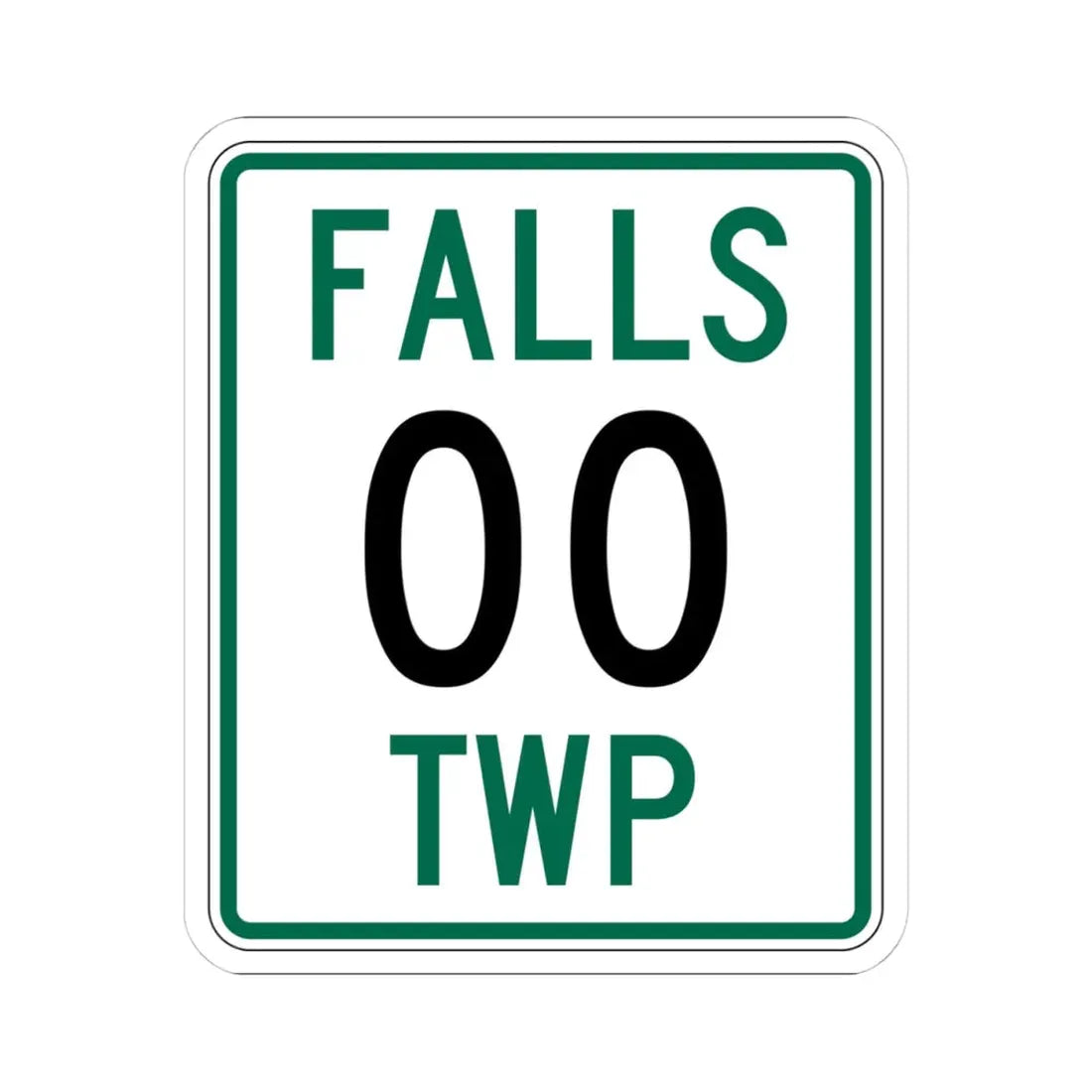 Falls Township Hocking County Ohio route shield template (Ohio) (Road Sign) STICKER Vinyl Kiss-Cut Decal 4 Inch White - The Sticker Space