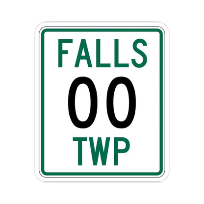 Falls Township Hocking County Ohio route shield template (Ohio) (Road Sign) STICKER Vinyl Kiss-Cut Decal 4 Inch White - The Sticker Space