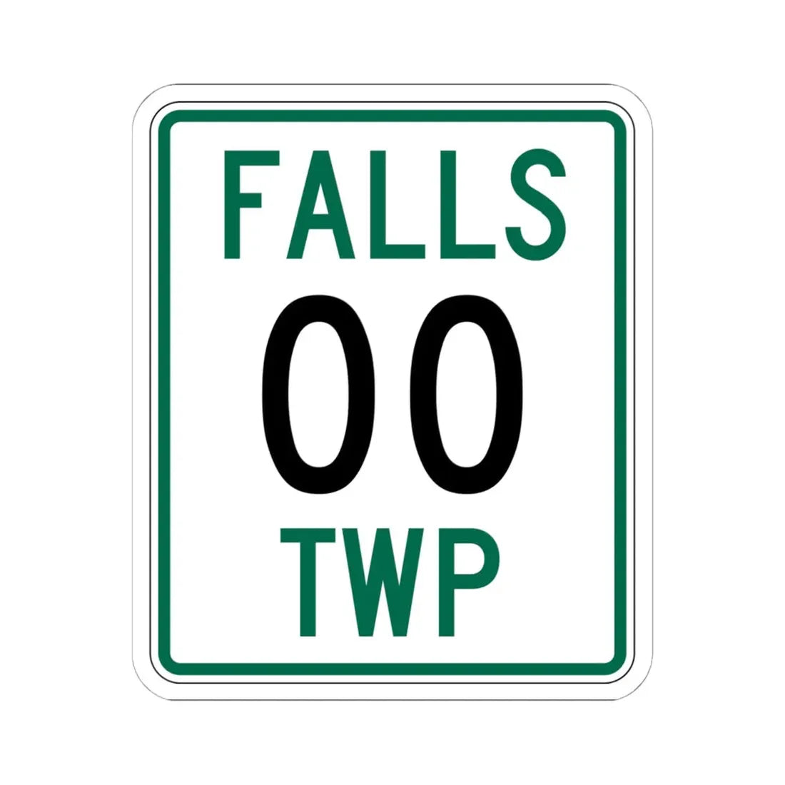Falls Township Hocking County Ohio route shield template (Ohio) (Road Sign) STICKER Vinyl Kiss-Cut Decal 6 Inch White - The Sticker Space