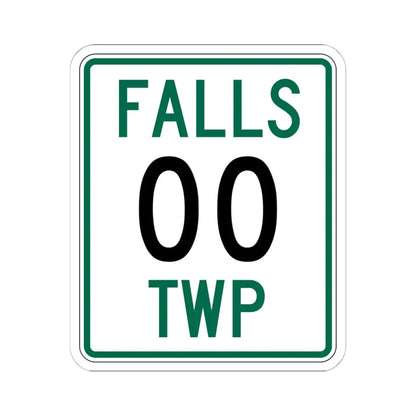 Falls Township Hocking County Ohio route shield template (Ohio) (Road Sign) STICKER Vinyl Kiss-Cut Decal 6 Inch White - The Sticker Space