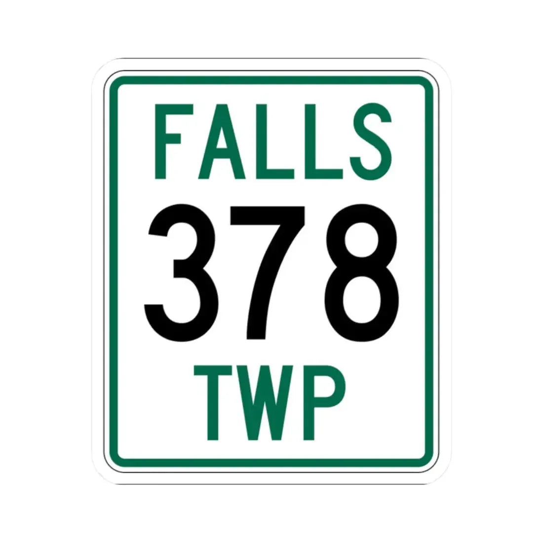 Falls Township Route 378 Hocking County Ohio (Ohio) (Road Sign) STICKER Vinyl Kiss-Cut Decal 2 Inch White - The Sticker Space
