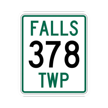 Falls Township Route 378 Hocking County Ohio (Ohio) (Road Sign) STICKER Vinyl Kiss-Cut Decal 2 Inch White - The Sticker Space