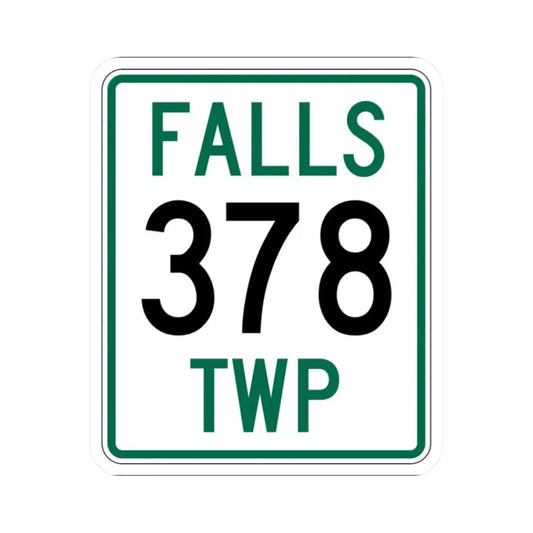 Falls Township Route 378 Hocking County Ohio (Ohio) (Road Sign) STICKER Vinyl Kiss-Cut Decal 2 Inch White - The Sticker Space