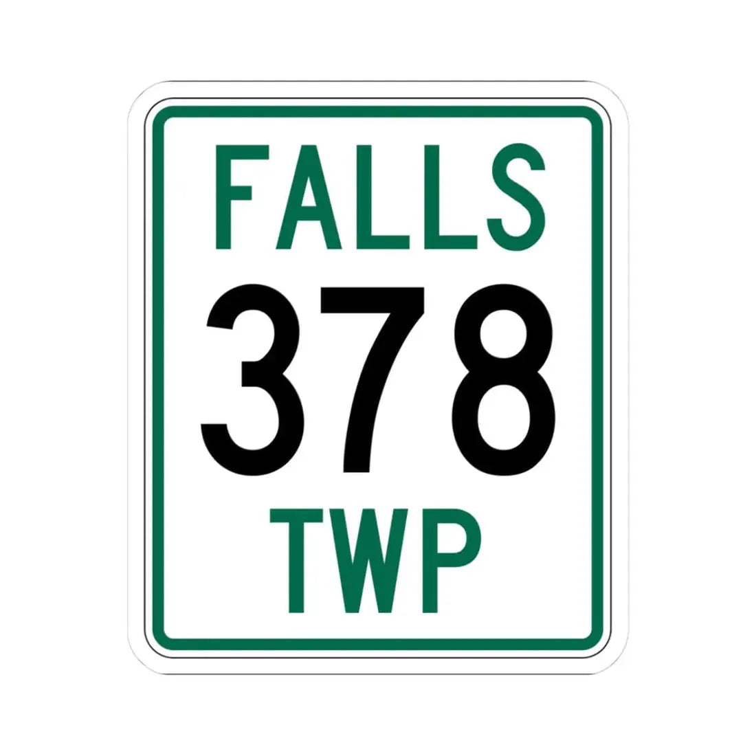 Falls Township Route 378 Hocking County Ohio (Ohio) (Road Sign) STICKER Vinyl Kiss-Cut Decal 3 Inch White - The Sticker Space