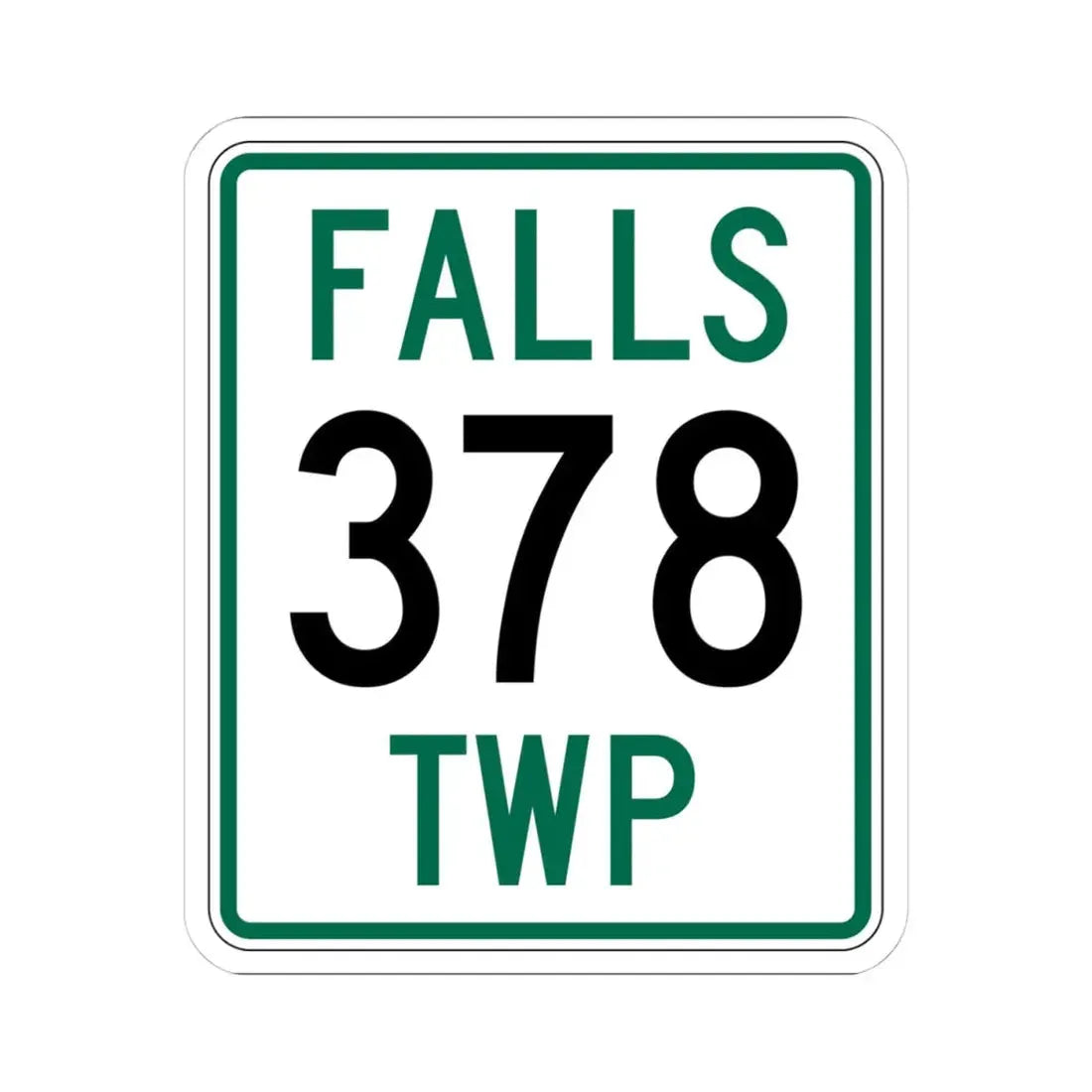 Falls Township Route 378 Hocking County Ohio (Ohio) (Road Sign) STICKER Vinyl Kiss-Cut Decal 4 Inch White - The Sticker Space