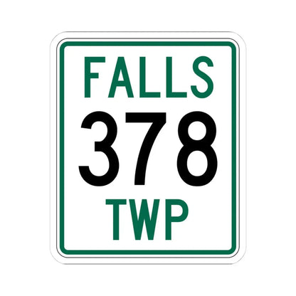 Falls Township Route 378 Hocking County Ohio (Ohio) (Road Sign) STICKER Vinyl Kiss-Cut Decal 4 Inch White - The Sticker Space