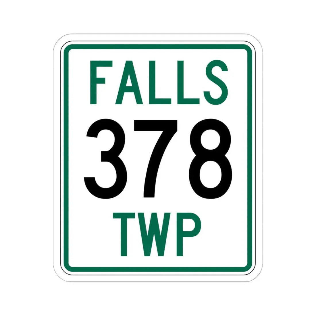 Falls Township Route 378 Hocking County Ohio (Ohio) (Road Sign) STICKER Vinyl Kiss-Cut Decal 6 Inch White - The Sticker Space