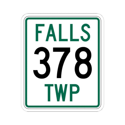 Falls Township Route 378 Hocking County Ohio (Ohio) (Road Sign) STICKER Vinyl Kiss-Cut Decal 6 Inch White - The Sticker Space