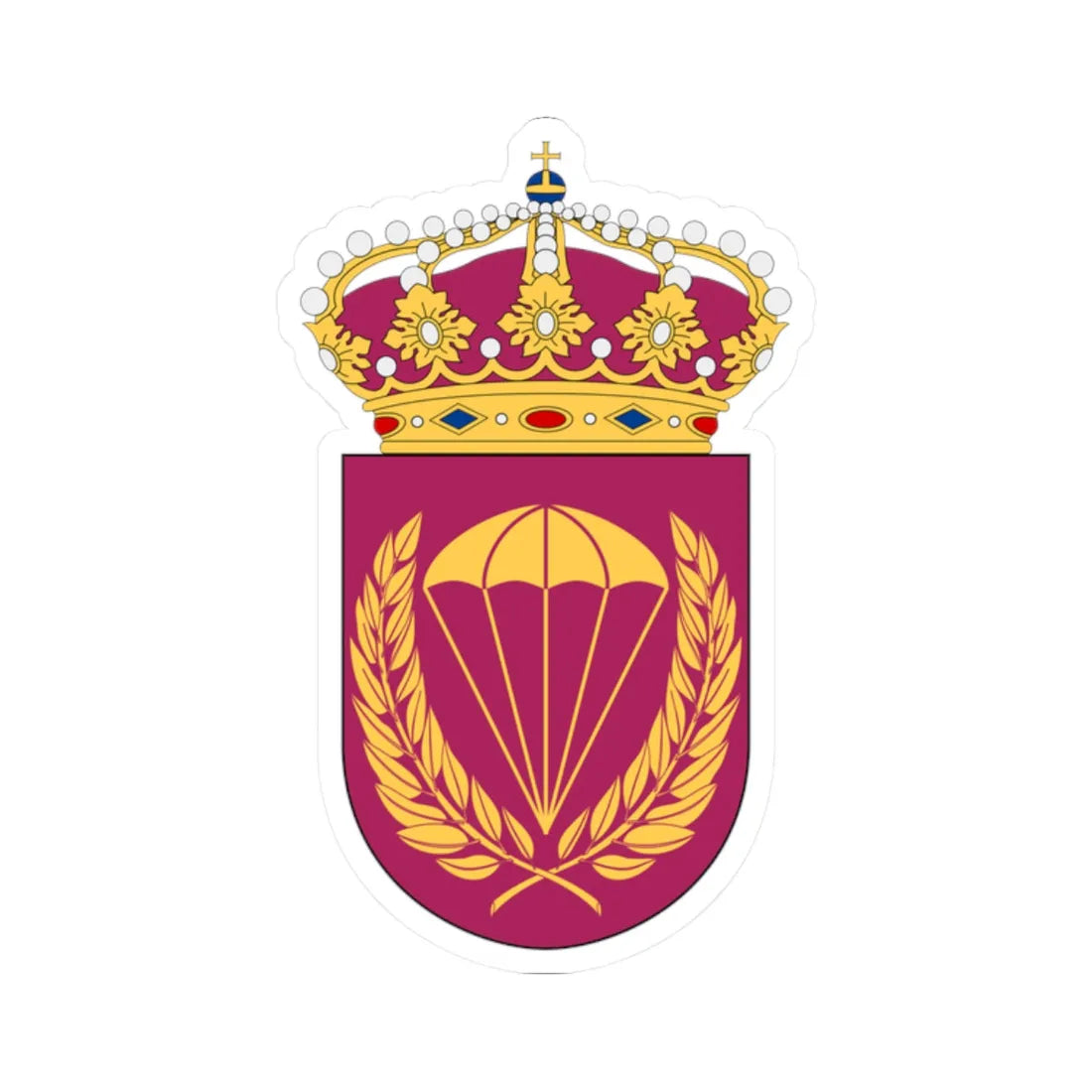Fallskärmsjägarskolan vapen (Sweden) (Coat of Arms) STICKER Vinyl Kiss-Cut Decal 2 Inch White - The Sticker Space