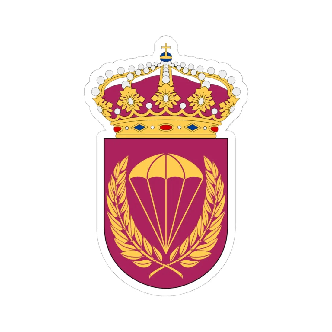 Fallskärmsjägarskolan vapen (Sweden) (Coat of Arms) STICKER Vinyl Kiss-Cut Decal 4 Inch White - The Sticker Space