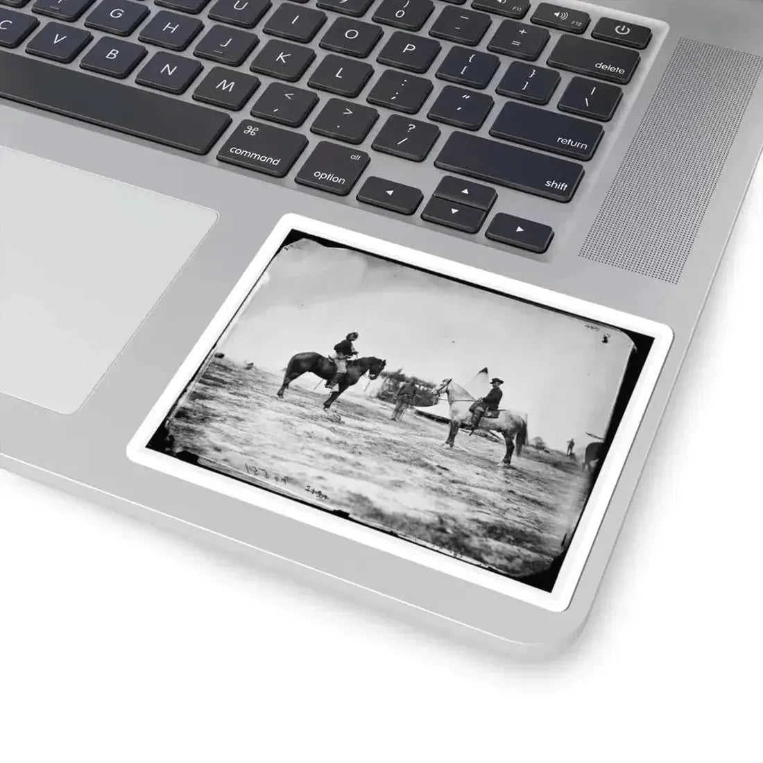 Falmouth, Va. Capt. George A. Custer and Gen. Alfred Pleasonton on Horseback (U.S. Civil War) STICKER Vinyl Kiss-Cut Decal - The Sticker Space