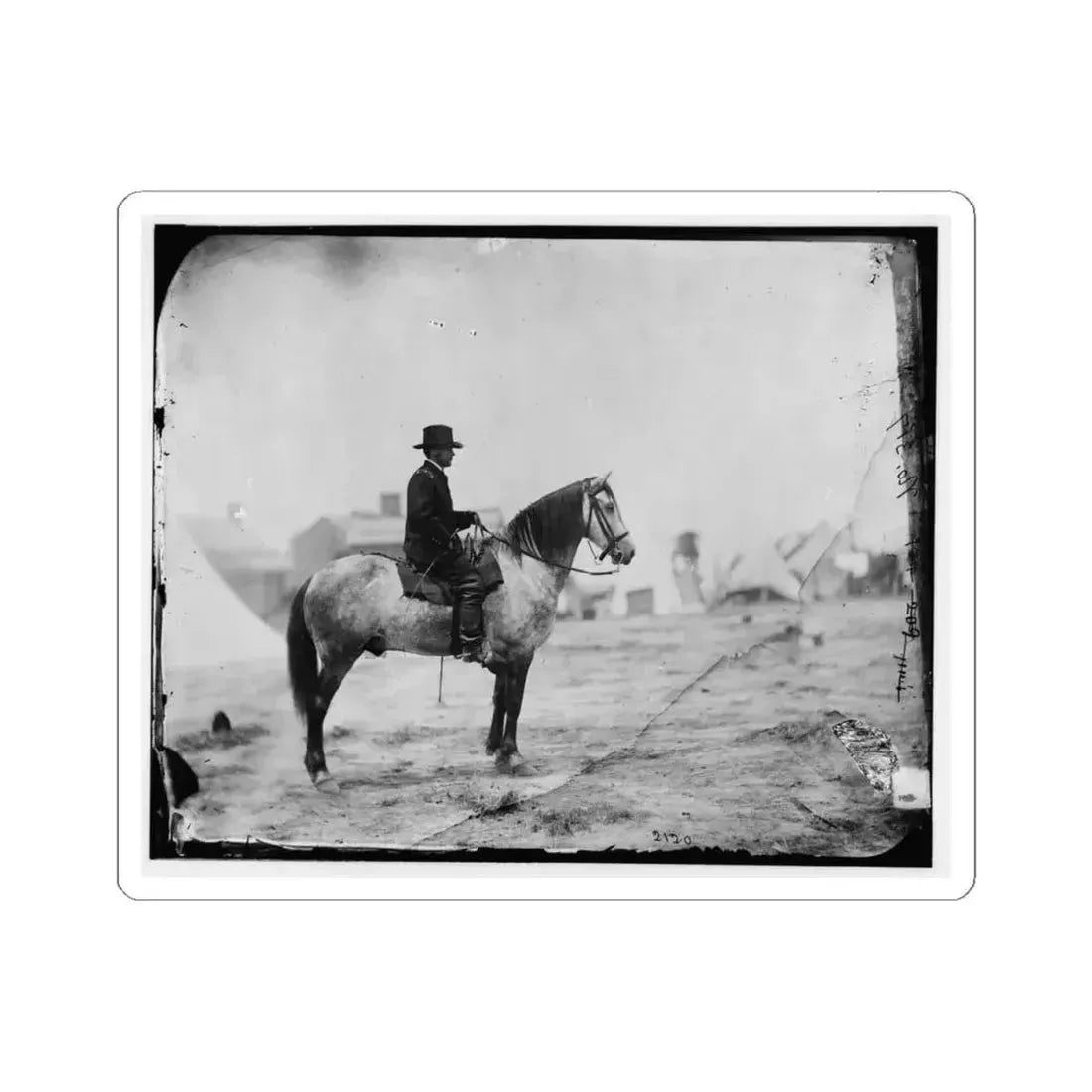 Falmouth, Va. Gen. Alfred Pleasonton on Horseback (U.S. Civil War) STICKER Vinyl Kiss-Cut Decal 4 Inch White - The Sticker Space