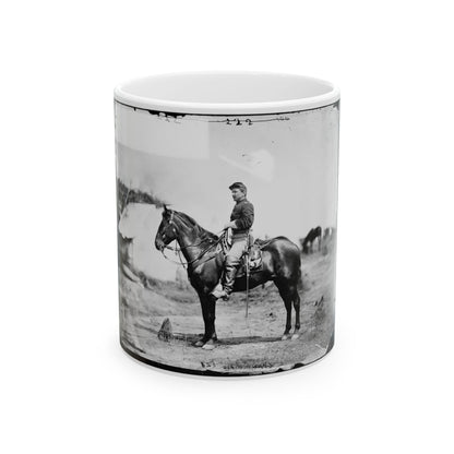 Falmouth, Va. Capt. Charles H. Howard, Aide To Gen. Oliver O. Howard, On Horseback At Army Of The Potomac Headquarters (U.S. Civil War) White Coffee Mug