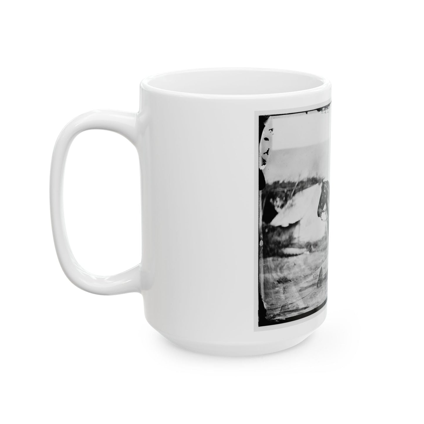 Falmouth, Va. Capt. Charles H. Howard, Aide To Gen. Oliver O. Howard, On Horseback At Army Of The Potomac Headquarters (U.S. Civil War) White Coffee Mug