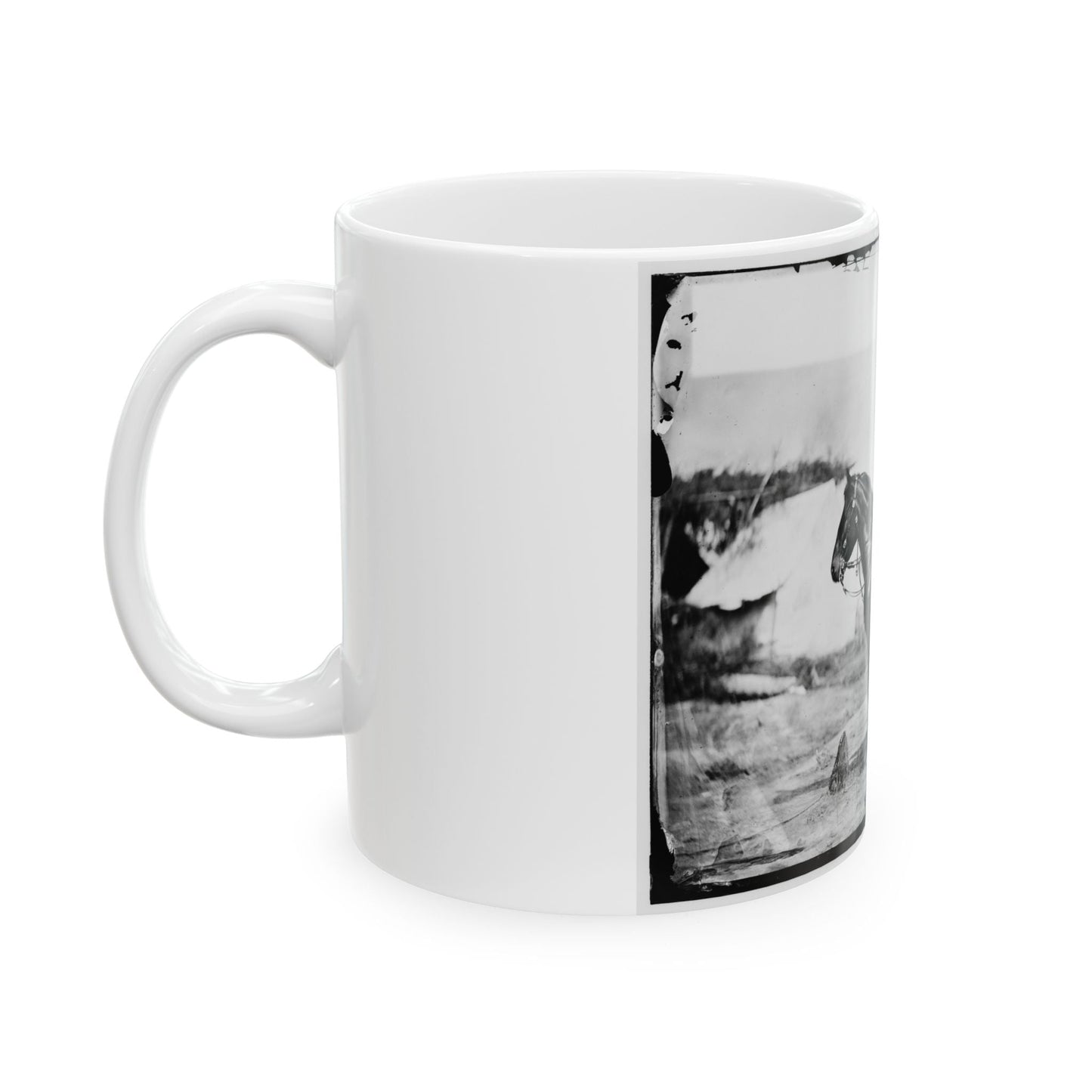 Falmouth, Va. Capt. Charles H. Howard, Aide To Gen. Oliver O. Howard, On Horseback At Army Of The Potomac Headquarters (U.S. Civil War) White Coffee Mug