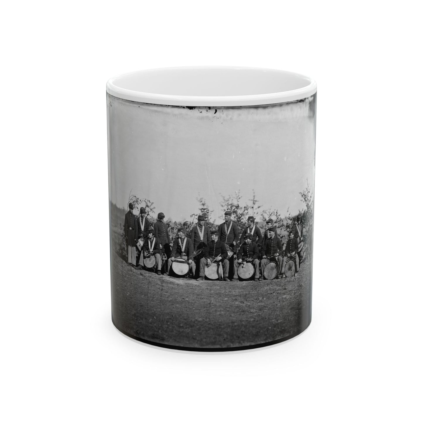 Falmouth, Va. Drum Corps Of 61st New York Infantry (U.S. Civil War) White Coffee Mug