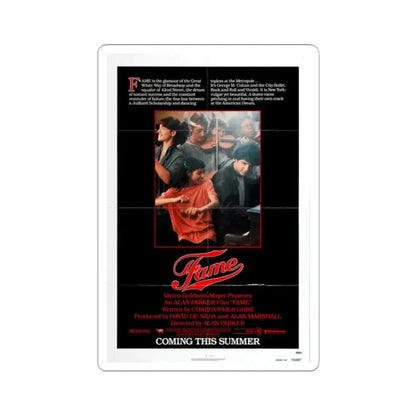 Fame 1980 Movie Poster - STICKER Vinyl Kiss-Cut Decal 2 Inch White - The Sticker Space