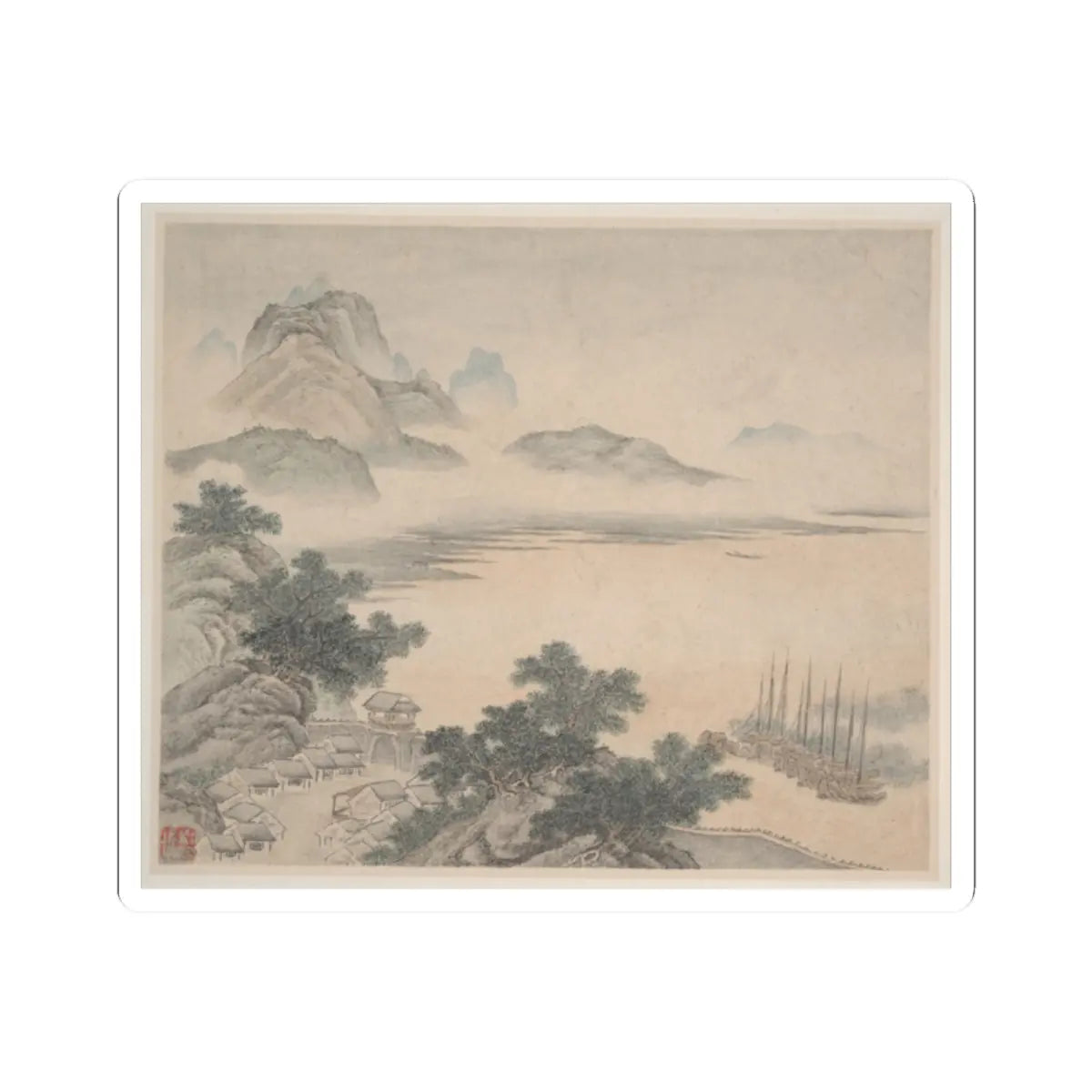 Fan Qi - Landscapes - dated 1646 v2 - STICKER Vinyl Kiss-Cut Decal