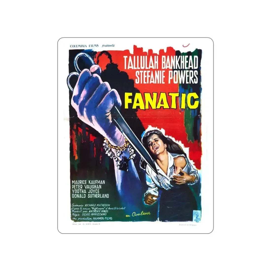 FANATIC (DIE! DIE! MY DARLING!) 1965 Movie Poster STICKER Vinyl Die-Cut Decal 3 Inch - The Sticker Space