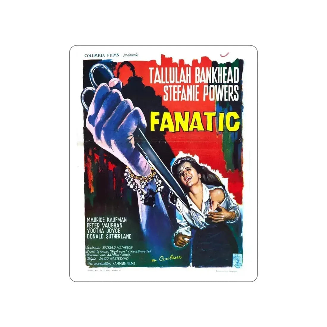 FANATIC (DIE! DIE! MY DARLING!) 1965 Movie Poster STICKER Vinyl Die-Cut Decal 4 Inch - The Sticker Space