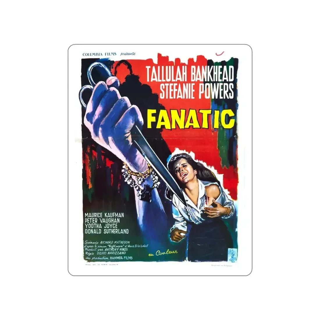 FANATIC (DIE! DIE! MY DARLING!) 1965 Movie Poster STICKER Vinyl Die-Cut Decal - The Sticker Space