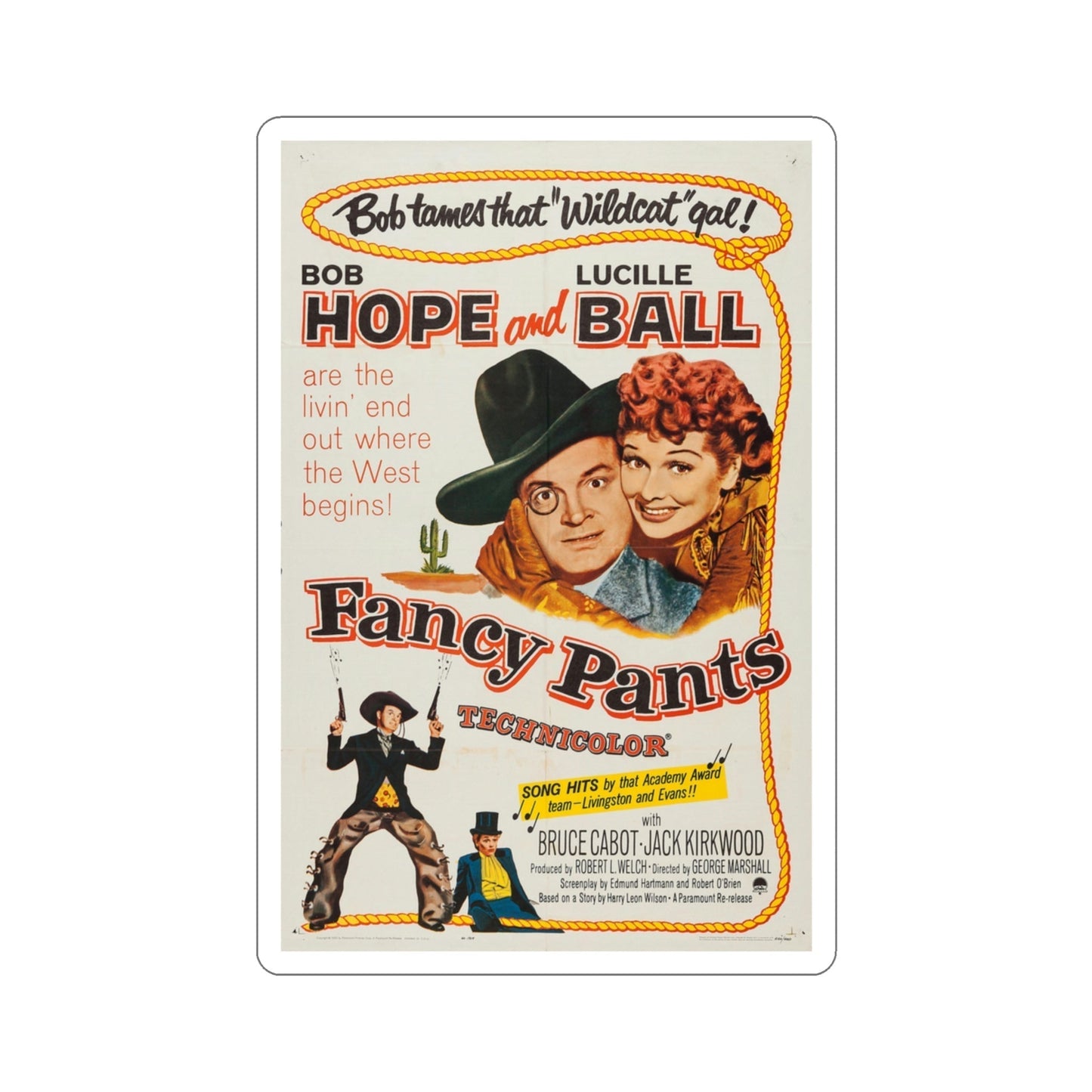 Fancy Pants 1950 Movie Poster STICKER Vinyl Die-Cut Decal-3 Inch-The Sticker Space