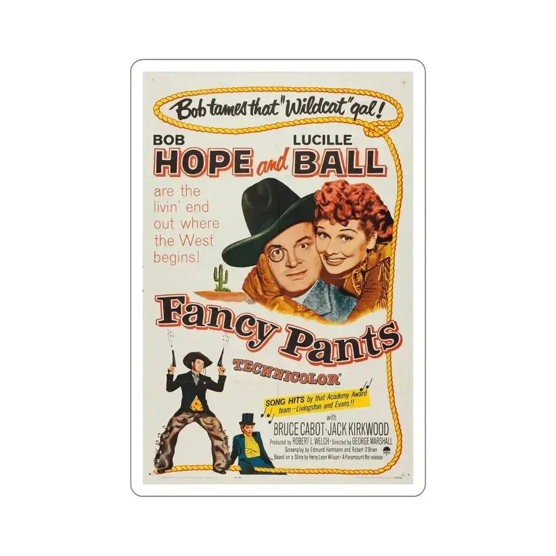 Fancy Pants 1950 Movie Poster STICKER Vinyl Die-Cut Decal 6 Inch - The Sticker Space