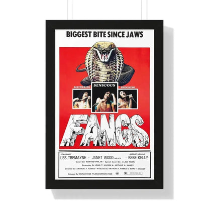 FANGS (SNAKES) 1974 - Framed Movie Poster 16″ x 24″ Black - The Sticker Space
