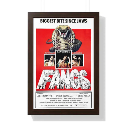 FANGS (SNAKES) 1974 - Framed Movie Poster 16″ x 24″ Walnut - The Sticker Space