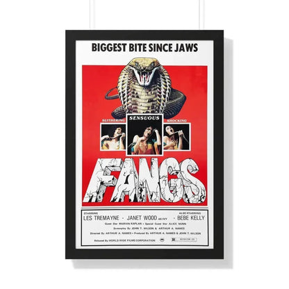 FANGS (SNAKES) 1974 - Framed Movie Poster 20" x 30" Black - The Sticker Space