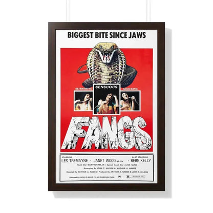 FANGS (SNAKES) 1974 - Framed Movie Poster 20" x 30" Walnut - The Sticker Space