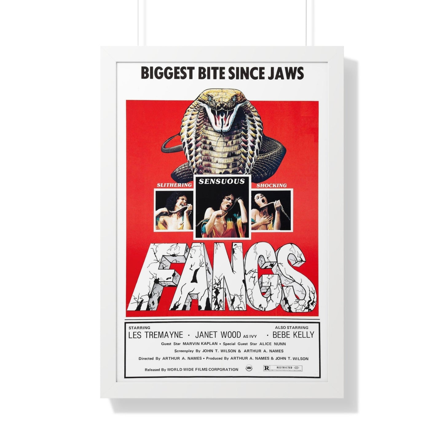 FANGS (SNAKES) 1974 - Framed Movie Poster-20" x 30"-The Sticker Space