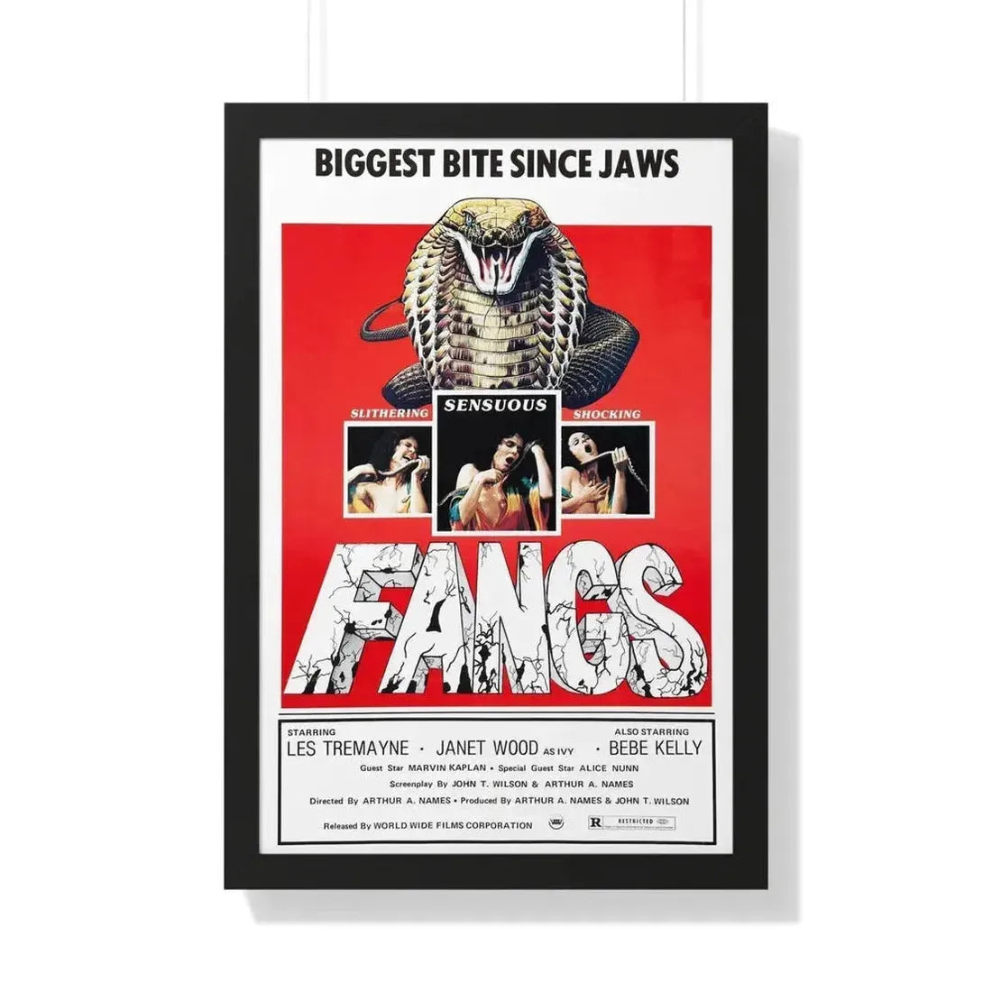 FANGS (SNAKES) 1974 - Framed Movie Poster - The Sticker Space