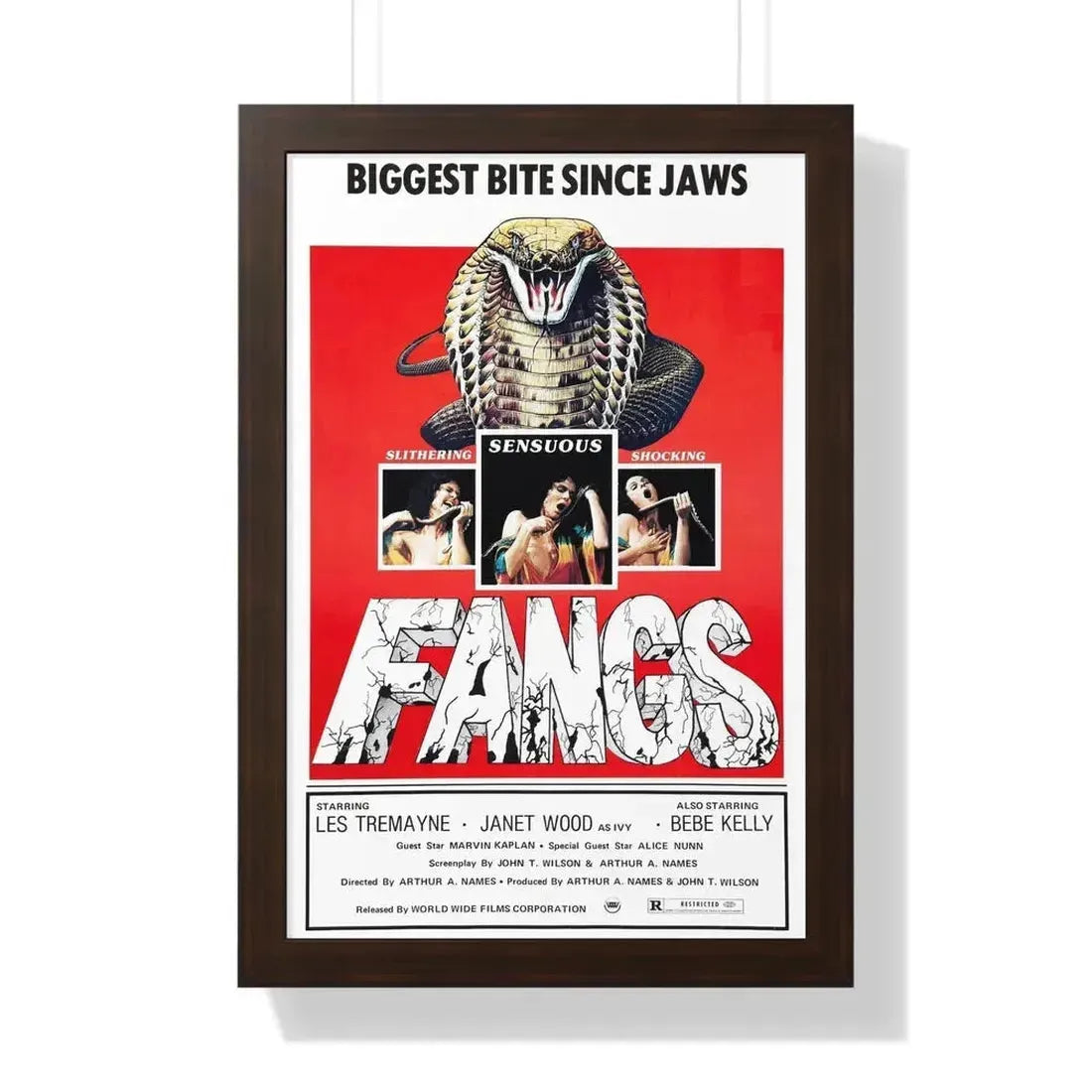 FANGS (SNAKES) 1974 - Framed Movie Poster - The Sticker Space