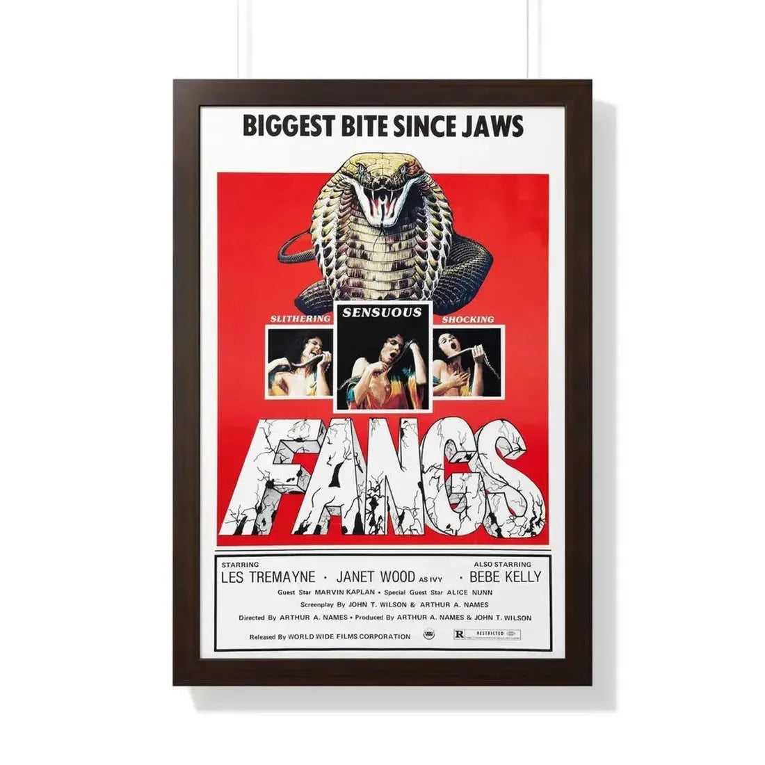 FANGS (SNAKES) 1974 - Framed Movie Poster - The Sticker Space