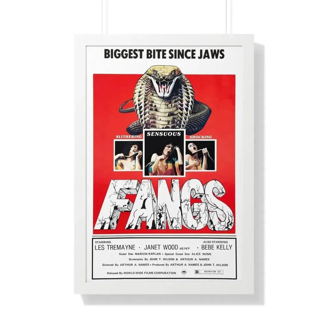 FANGS (SNAKES) 1974 - Framed Movie Poster - The Sticker Space