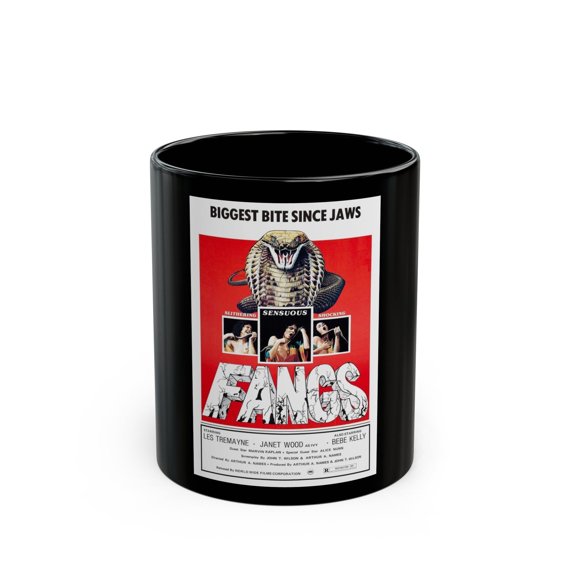 FANGS (SNAKES) 1974 Movie Poster - Black Coffee Mug-11oz-The Sticker Space