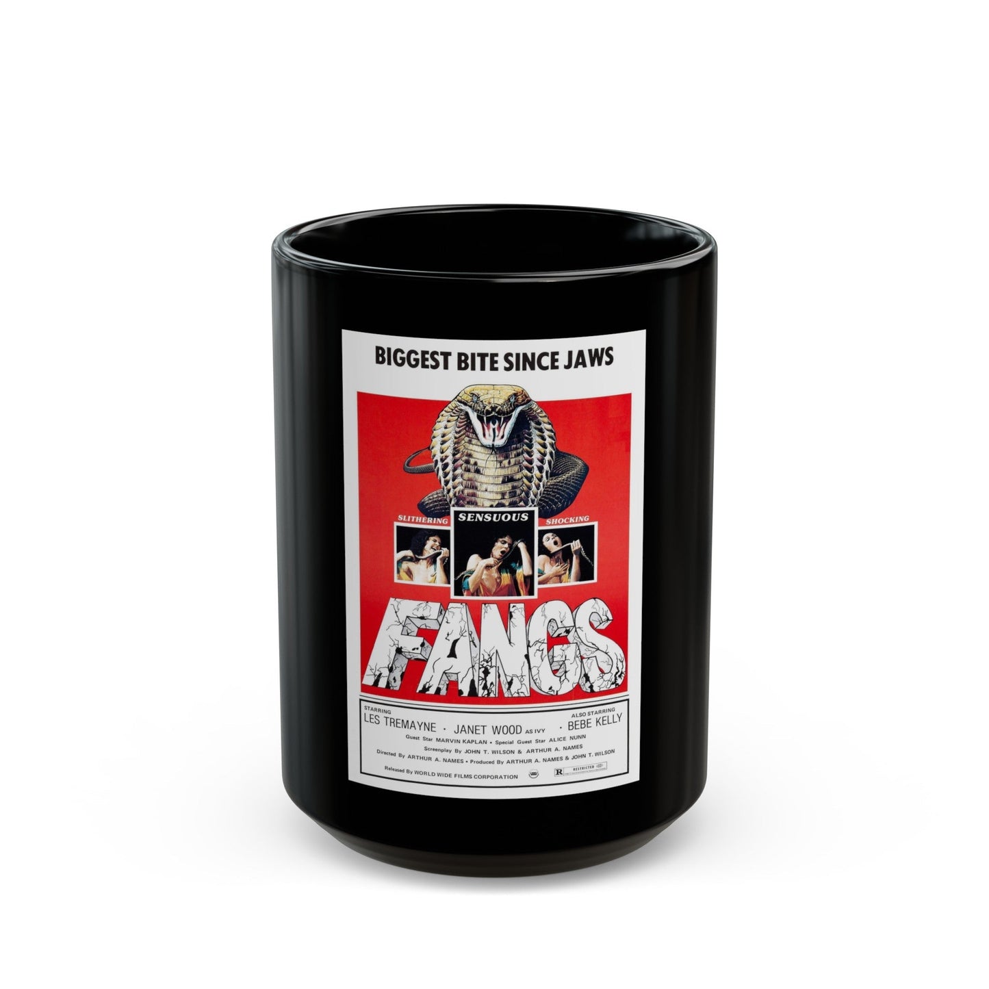 FANGS (SNAKES) 1974 Movie Poster - Black Coffee Mug-15oz-The Sticker Space