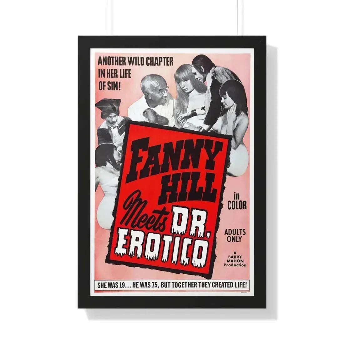 FANNY HILL MEETS DR.EROTICO 1967 - Framed Movie Poster 20" x 30" Black - The Sticker Space