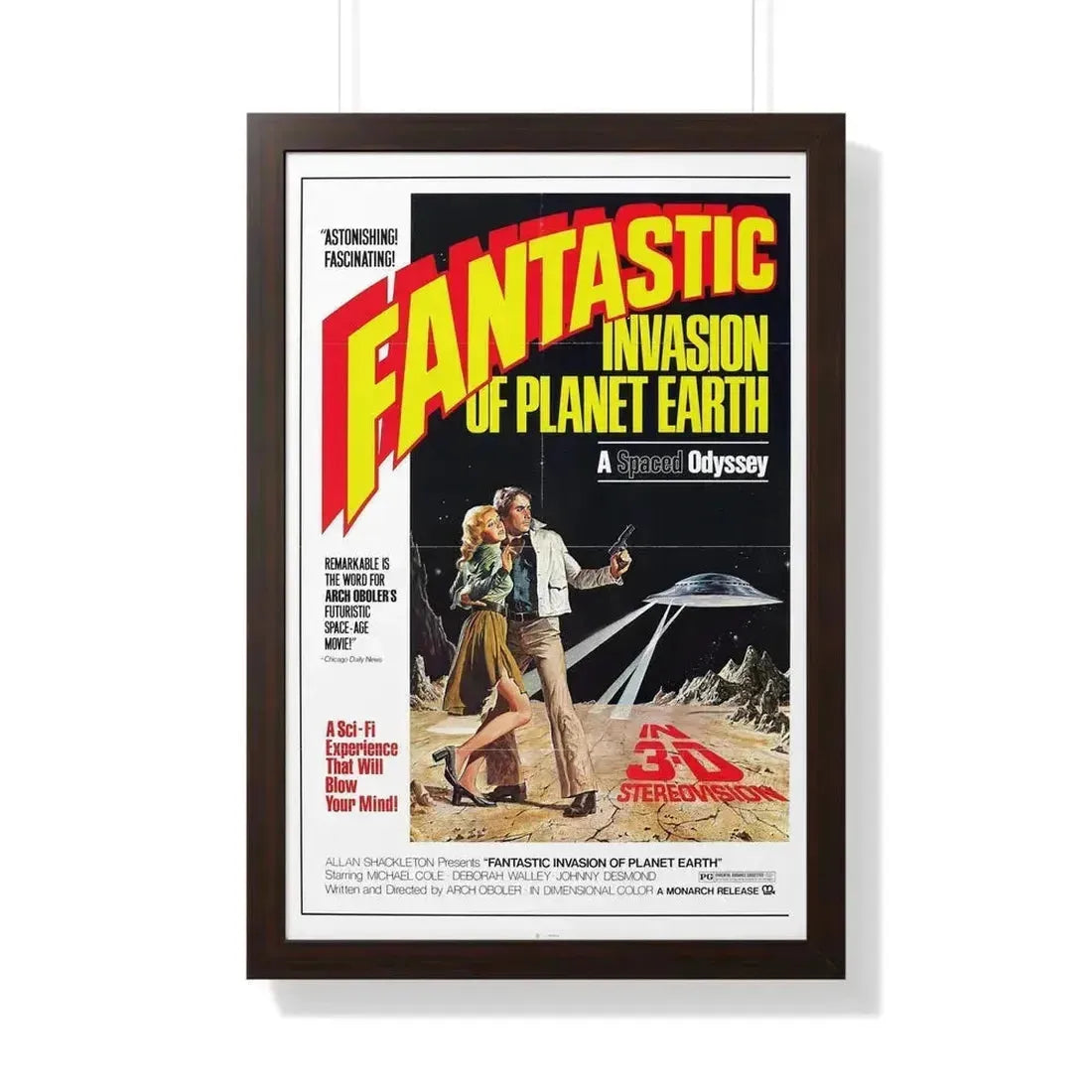 FANTASTIC INVASION OF PLANET EARTH (BUBBLE) 1966 - Framed Movie Poster 20" x 30" Walnut - The Sticker Space
