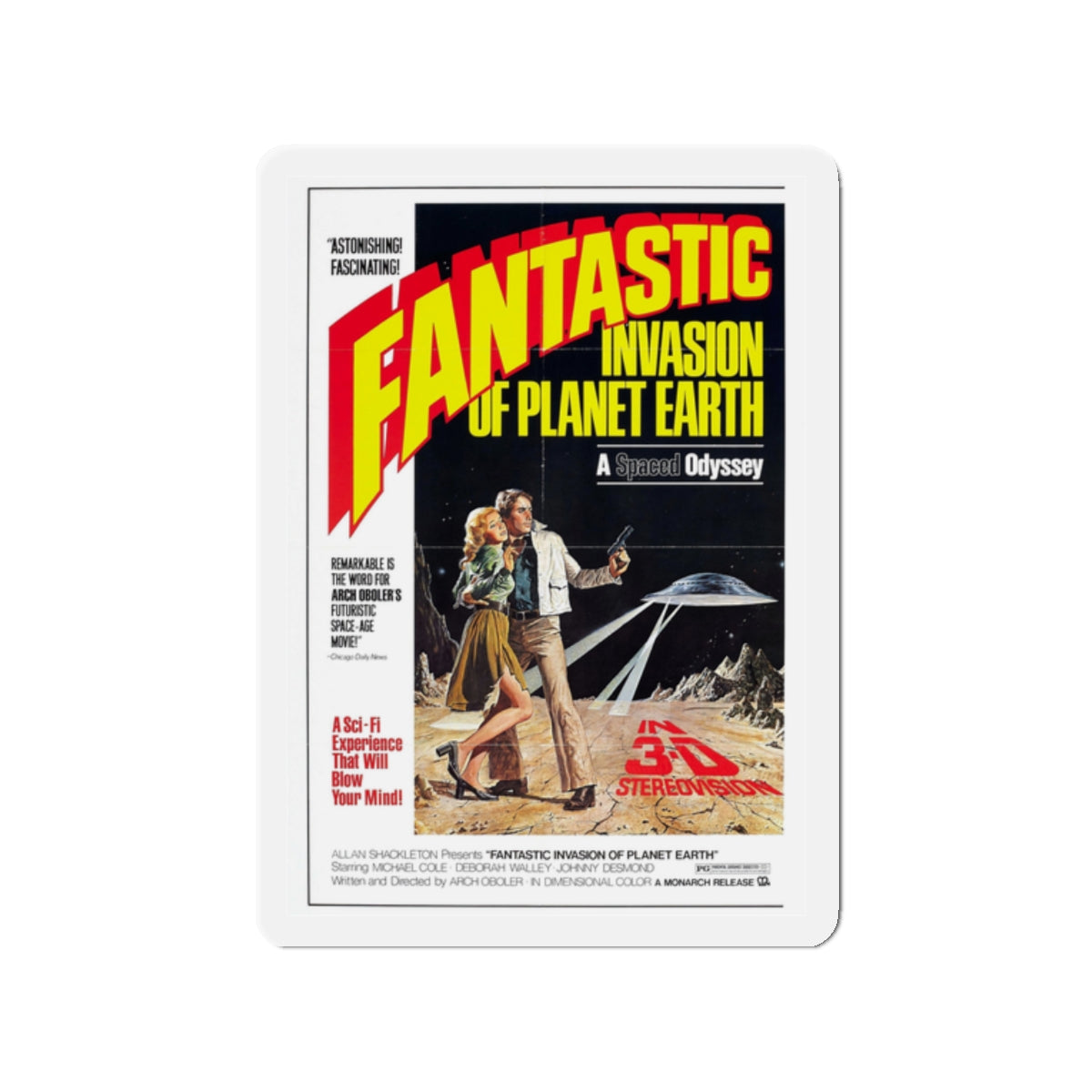 FANTASTIC INVASION OF PLANET EARTH (BUBBLE) 1966 Movie Poster - Die-Cut Magnet-2" x 2"-The Sticker Space