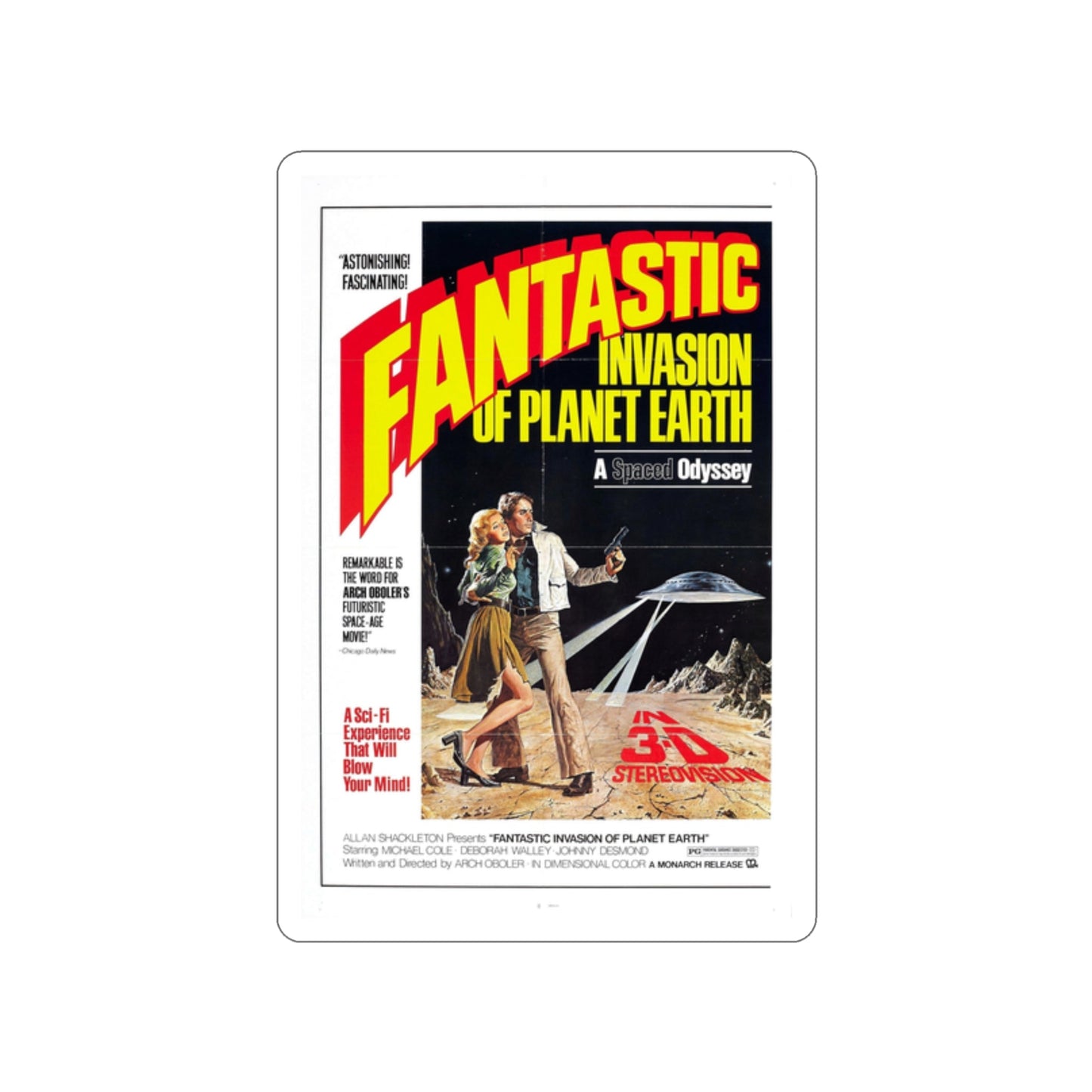 FANTASTIC INVASION OF PLANET EARTH (BUBBLE) 1966 Movie Poster STICKER Vinyl Die-Cut Decal-2 Inch-The Sticker Space