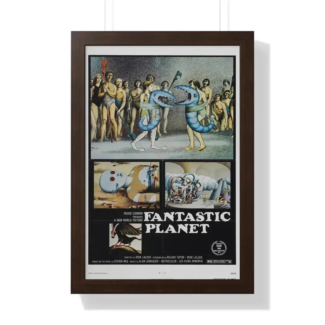 FANTASTIC PLANET 1973 - Framed Movie Poster 16″ x 24″ Walnut - The Sticker Space