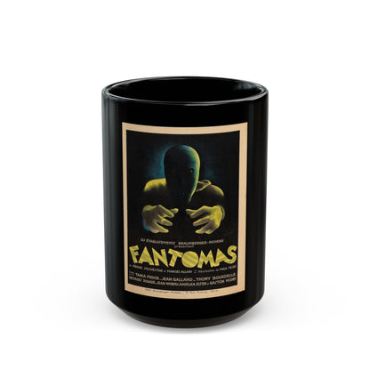 FANTOMAS 1964 Movie Poster - Black Coffee Mug-15oz-The Sticker Space